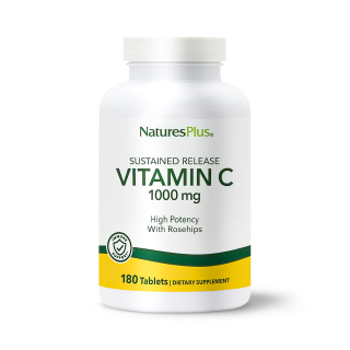 Natures Plus Vitamin C 1000mg v kombinaci s bioflavonoidy ze šípků, 180 tablet