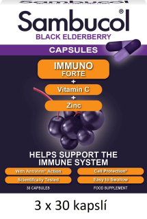 Sambucol Immuno Forte 3 x 30 kapslí - zvýhodněné balení